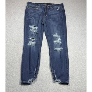 Judy Blue Jeans Womens Size 18W (36x27) Distressed Highrise Indigo Skinny Fit